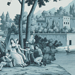 Обои ручная роспись Views of Italy Mare Verde варинант исполнения - 1 | Loft Concept в Воронеже