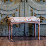 Банкетка из массива бука светло-зеленая с растительным орнаментом Raffael Angel Floral Banquette варинант исполнения - 5 | Loft Concept в Воронеже