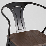 Черный глянцевый стул с сиденьем из натурального дерева TOLIX варинант исполнения - 6 | Loft Concept в Воронеже