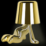 Настольная лампа фигурная цвета золото с гладким абажуром Высота 17 см Sophia варинант исполнения - 3 | Loft Concept в Воронеже