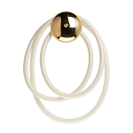 Бра с круглым золотистым основанием и белыми изогнутыми световыми линиями Luke Lampco Tracer Lamp варинант исполнения - 1 | Loft Concept в Воронеже