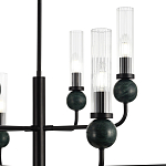 Люстра с 8-ю плафонами в форме стеклянных трубок и мраморных декоративных элементов Montreal варинант исполнения - 5 | Loft Concept в Воронеже