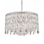 Люстра круглая с хрустальными подвесками на серебряном каркасе Roul Crystal Light варинант исполнения - 5 | Loft Concept в Воронеже