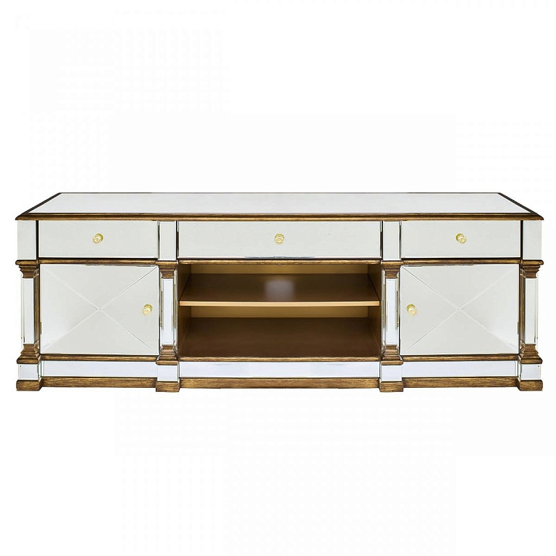 Комод зеркальный Mirrored Wide Commode Золотой Комод зеркальный Mirrored Wide Commode Золотой в Воронеже | Loft Concept