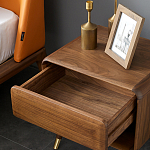 Прикроватная деревянная тумба с ящиком и нишей для хранения Moon Walnut Furniture варинант исполнения - 2 | Loft Concept в Воронеже