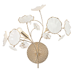 Бра с белыми лепестками из керамики и прозрачными хрустальными цветками Wintery flovers варинант исполнения - 1 | Loft Concept в Воронеже