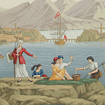 Обои ручная роспись Views of Italy Olive варинант исполнения - 2 | Loft Concept в Воронеже