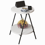 Стол приставной с 2-мя круглыми белыми столешницами ESSEL SIDE TABLE WHITE варинант исполнения - 1 | Loft Concept в Воронеже