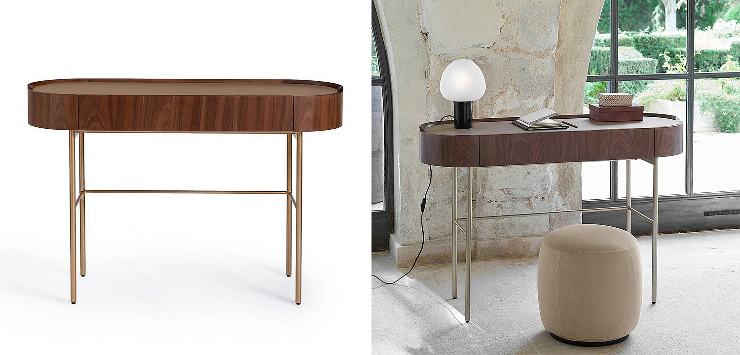 Стол-консоль Walnut and Leather Стол-консоль Walnut and Leather - Loft-Concept в Воронеже