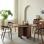 Стол обеденный круглый с двойной столешницей Walnut Wood Table варинант исполнения - 2 | Loft Concept в Воронеже