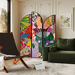 Ширма цветочный принт Colored Partition варинант исполнения - 3 | Loft Concept в Воронеже