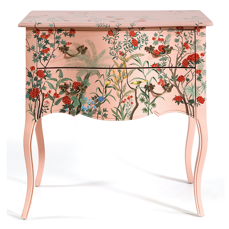 Комод розовый с росписью Цветы L.XV CHEST OF DRAWERS Flowers Розовый Мульти Комод розовый с росписью Цветы L.XV CHEST OF DRAWERS Flowers Розовый Мульти в Воронеже | Loft Concept