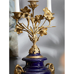 Подсвечник из темно-синего фарфора с бронзовыми элементами и цветами Eden Garden варинант исполнения - 5 | Loft Concept в Воронеже