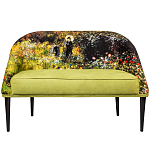 Диван двухместный из натурального бука с цветочным принтом Impressionism in Art варинант исполнения - 1 | Loft Concept в Воронеже