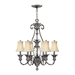 Люстра с 7-ю кремовыми текстильными абажурами Hinkley варинант исполнения - 2 | Loft Concept в Воронеже