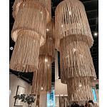 Люстра круглая трехъярусная из бахромы Milk Gradient Braided Fringe варинант исполнения - 5 | Loft Concept в Воронеже