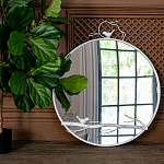 Зеркало настенное в раме белого цвета с декором птица на ветке Mirror Portal варинант исполнения - 2 | Loft Concept в Воронеже