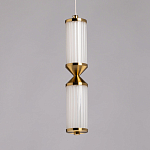 Подвесной светильник с двумя белыми рифлеными цилиндрическими плафонами Golden Swirl варинант исполнения - 4 | Loft Concept в Воронеже