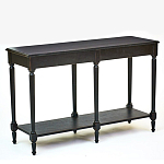 Консоль черная из массива березы с полкой и двумя ящиками Vintage варинант исполнения - 3 | Loft Concept в Воронеже