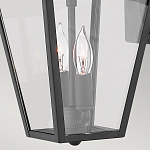 Настенный фонарь черного цвета с прозрачным стеклянным плафоном трапециевидной формы Hinkley варинант исполнения - 10 | Loft Concept в Воронеже