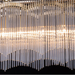Люстра прямоугольная на цепях с прозрачными трубками и волнистым краем Nembus варинант исполнения - 6 | Loft Concept в Воронеже