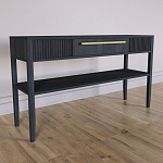 Дизайнерская Консоль с полкой и ящиком Primo Черный дуб варинант исполнения - 2 | Loft Concept в Воронеже