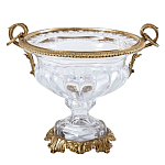 Чаша из прозрачного стекла с бронзовой подставкой и ручками Eden Garden варинант исполнения - 1 | Loft Concept в Воронеже