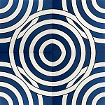 Дизайнерская плитка с узором Круги синяя варинант исполнения - 1 | Loft Concept в Воронеже