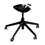 Стул с мягкой оранжевой обивкой из велюра и подъемно-поворотным механизмом на черных колесиках Harper Orange варинант исполнения - 5 | Loft Concept в Воронеже