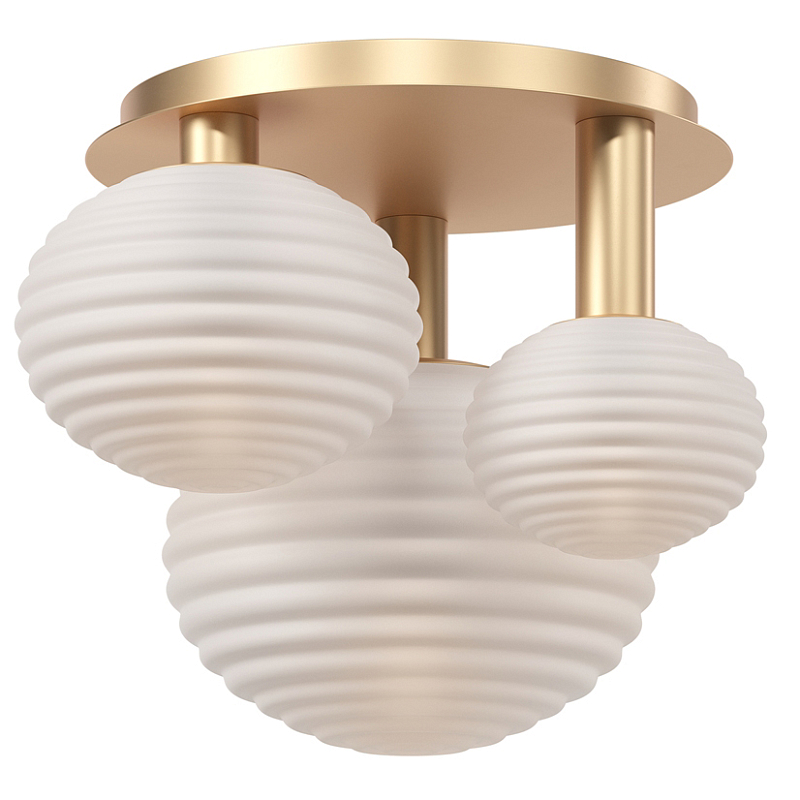 Потолочный светильник Triple ribbed base Золотой Потолочный светильник Triple ribbed base Золотой в Воронеже | Loft Concept