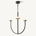 Люстрас 3-мя мраморными плафонами в форме купола Light Warm Light варинант исполнения - 3 | Loft Concept в Воронеже