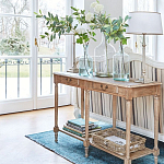 Деревянная консоль из массива дерева с двумя ящиками Oak Margery Provence Console Table варинант исполнения - 3 | Loft Concept в Воронеже