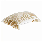 Чехол на подушку горчичного цвета с бахромой и объемным узором Ethnic mix варинант исполнения - 1 | Loft Concept в Воронеже