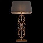 Настольная лампа на ажурном чугунном основании с тканевым серым абажуром Openwork Lamp варинант исполнения - 4 | Loft Concept в Воронеже