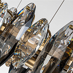 Люстра подвесная с овальными подвесками из стекла дымчатого цвета Harlow Crystal Round варинант исполнения - 5 | Loft Concept в Воронеже