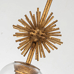 Подвесной светильник золотого цвета с колоколообразным стеклянным плафоном и декоративным элементом Elstead Lighting варинант исполнения - 5 | Loft Concept в Воронеже