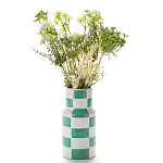 Ваза из фаянса Brighter than the Stars с шахматным принтом бирюзового цвета  варинант исполнения - 3 | Loft Concept в Воронеже