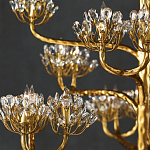 Люстра золотая в виде растения Golden Flower Glade варинант исполнения - 5 | Loft Concept в Воронеже