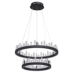 Люстра с двумя кольцами черного цвета с хрустальными элементами QUARTZ CRYSTAL варинант исполнения - 2 | Loft Concept в Воронеже