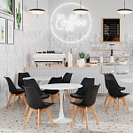 Стул с основой из пластика и мягким сиденьем Arvika Black варинант исполнения - 8 | Loft Concept в Воронеже