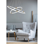 Люстра подвесная с двумя пересекающимися белыми светодиоидными кольцами Luke Lampco Tracer Lamp варинант исполнения - 10 | Loft Concept в Воронеже