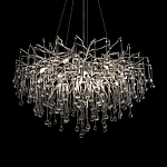 Люстра подвесная с прозрачными стеклянными подвесками в форме капель Диаметр 80 см Droplet Chandelier варинант исполнения - 8 | Loft Concept в Воронеже