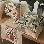 Подушка декоративная зеленого цвета с геометрическим рисунком Divine Abstractions варинант исполнения - 7 | Loft Concept в Воронеже