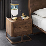 Прикроватный деревянный столик с 2-мя ящиками Moon Walnut Furniture варинант исполнения - 1 | Loft Concept в Воронеже