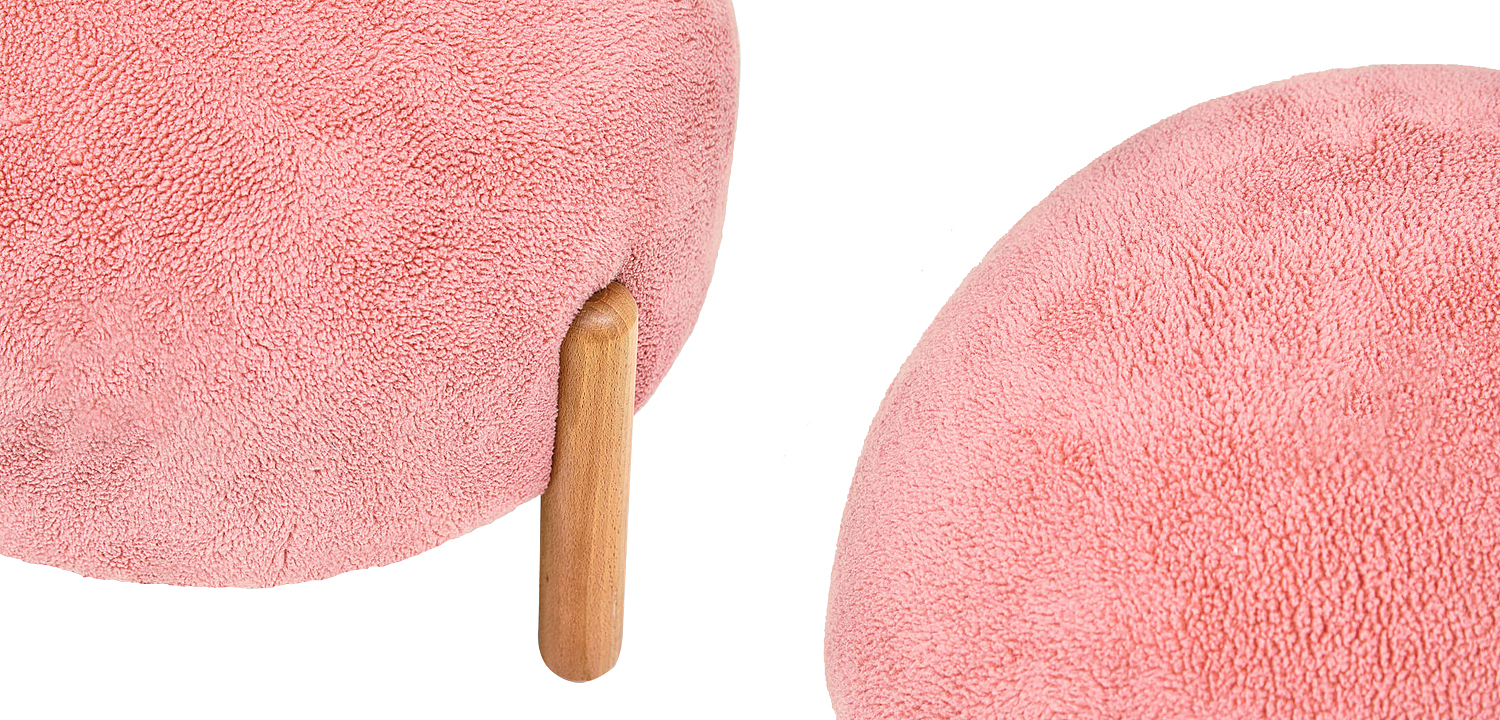 Пуф круглый на деревянных ножках Ralfie Pouf Pink Пуф круглый на деревянных ножках Ralfie Pouf Pink - Loft-Concept в Воронеже