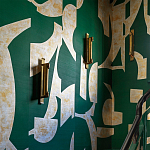 Обои ручная роспись в стиле Арт-деко Symphony Original colourway on Jade silk dupion варинант исполнения - 3 | Loft Concept в Воронеже