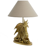 Настольная лампа с абажуром Дракон Golden Dragon Lamp Beige варинант исполнения - 1 | Loft Concept в Воронеже