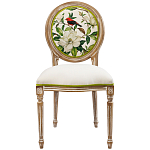 Стул бежевый из натурального бука с изображением птиц и цветов Blooming Red Birds варинант исполнения - 1 | Loft Concept в Воронеже