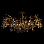 Потолочная люстра в виде ветвей деревьев золотого цвета с прозрачными подвесками-каплями Droplet Chandelier варинант исполнения - 2 | Loft Concept в Воронеже