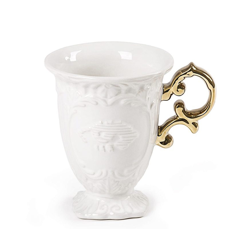 Кружка Seletti I-Mug Gold Белый Золотой в Воронеже | Loft Concept 